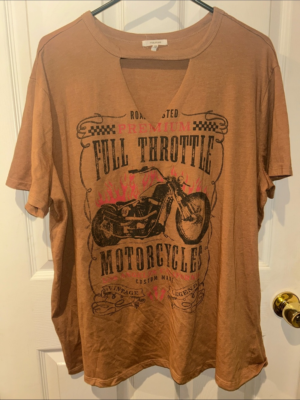 Maurices Rust Brown 'Full Throttle' Motorcycle Graphic Tee